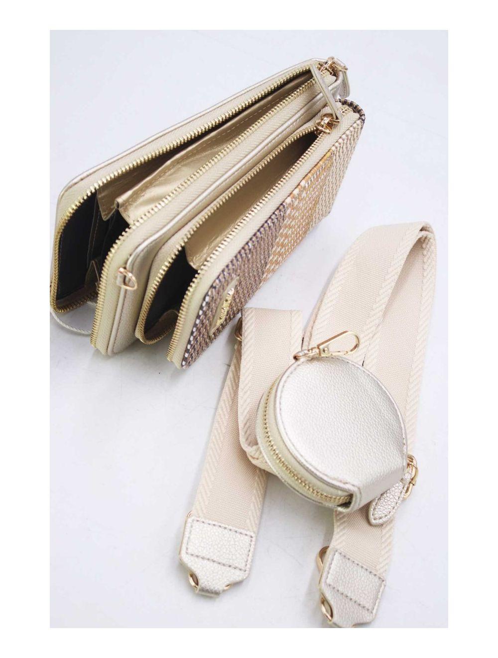 tom&eva Pochette Téléphone Bi-matière Avec Porte Monnaie 24P-5943-Dorée