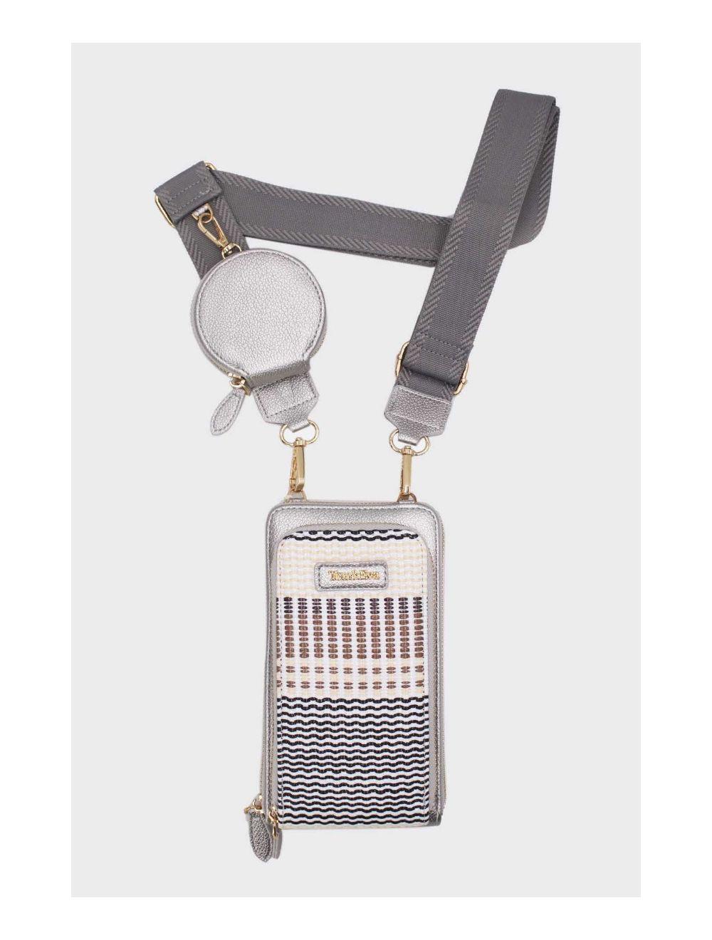 Tom&eva Pochette Téléphone Bi-matière Avec Porte Monnaie 24P-5943-Argenté