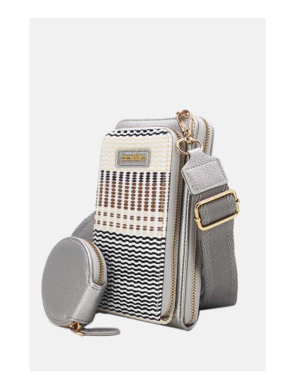 Tom&eva Pochette Téléphone Bi-matière Avec Porte Monnaie 24P-5943-Argenté