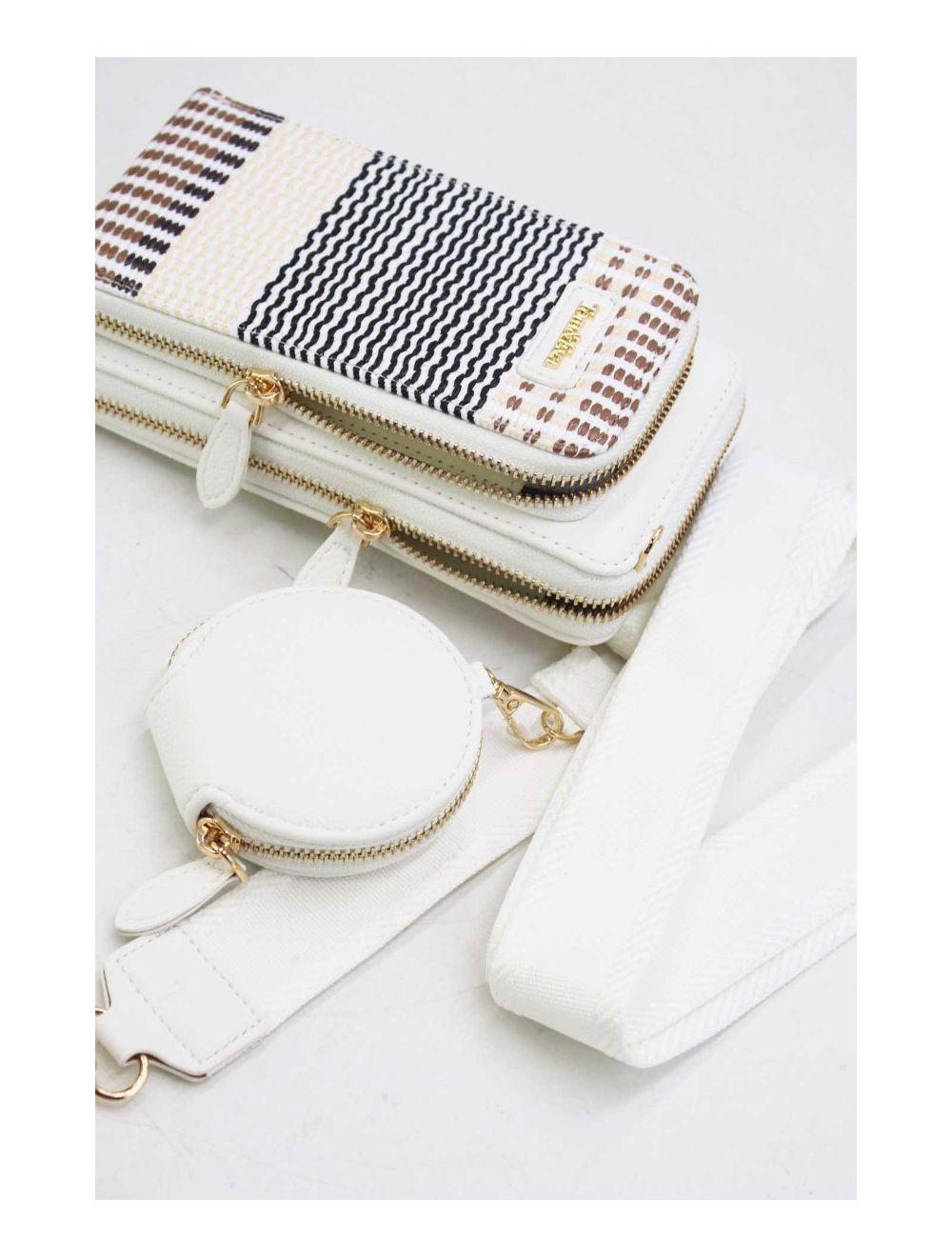 tom&eva Pochette Téléphone Bi-matière Avec Porte Monnaie 24P-5943-Blanc