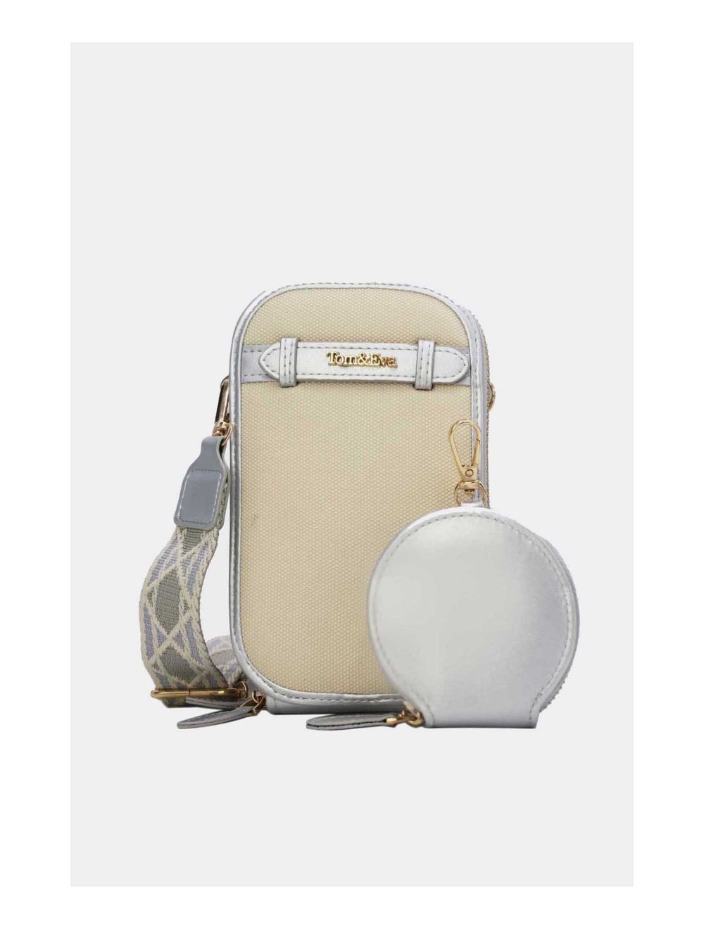 Tom&eva Pochette Téléphone Bi-matière Avec Porte Monnaie 24P-5945-Argenté