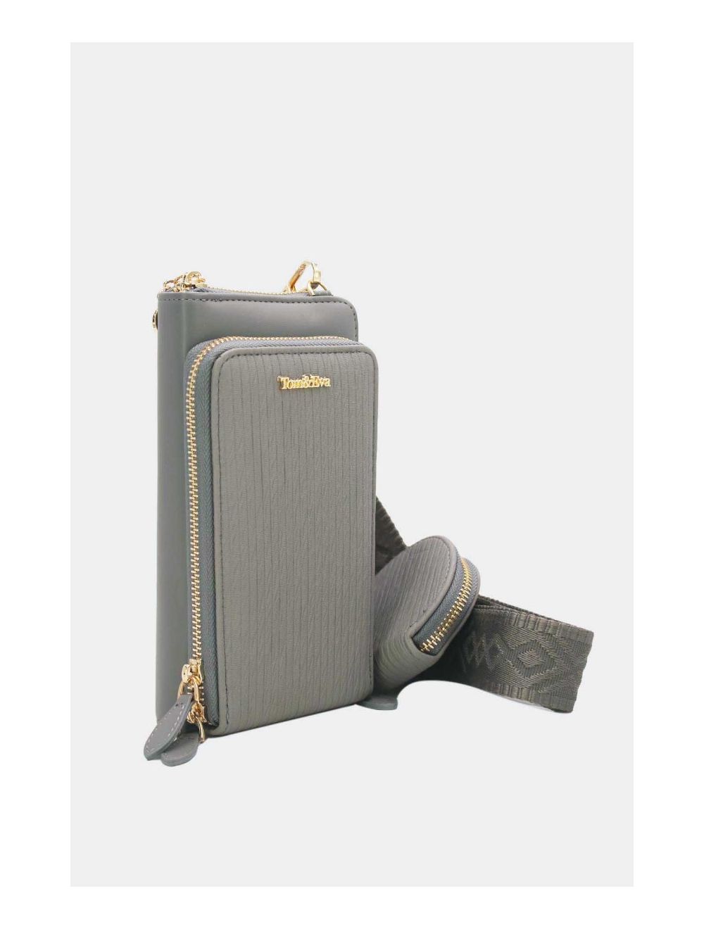 Tom&eva Pochette Téléphone Bi-matière Avec Porte Monnaie RÉASSORT 23P-5821-Gris
