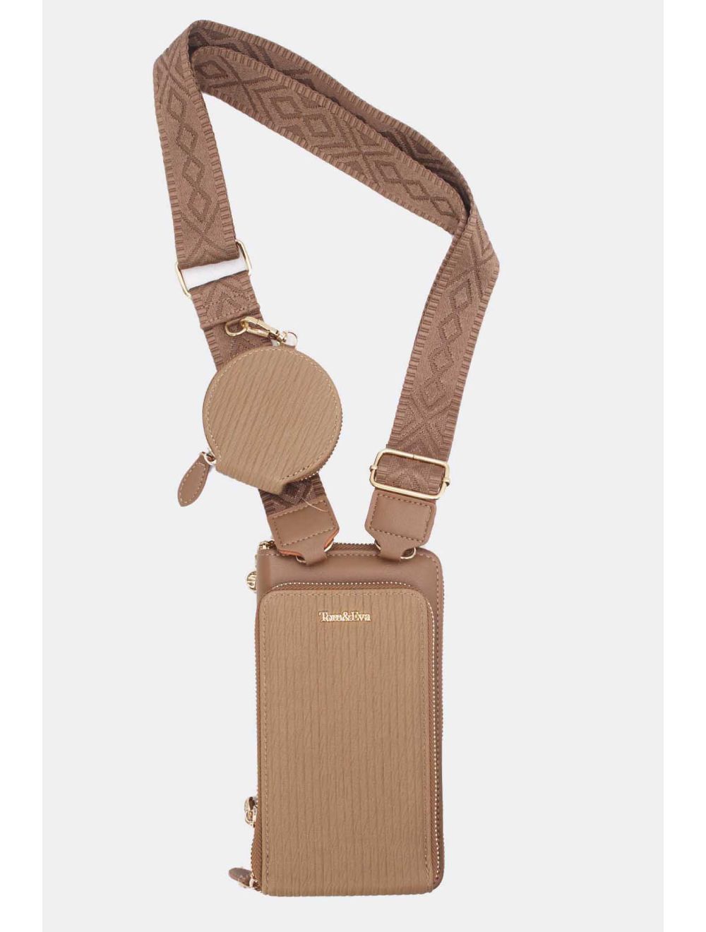 Tom&eva Pochette Téléphone Bi-matière Avec Porte Monnaie RÉASSORT 23P-5821-Khaki