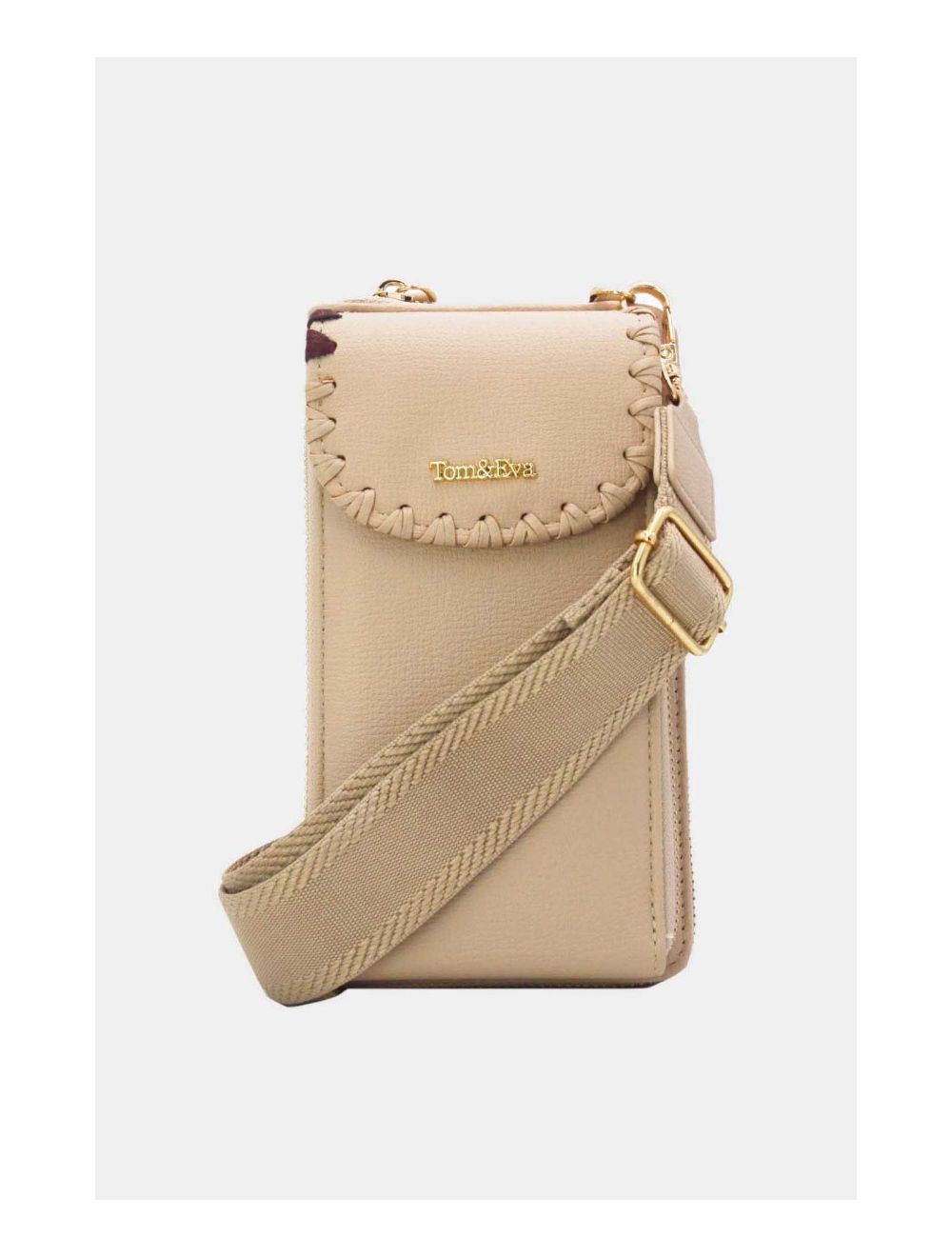 Tom&eva Pochette Téléphone Effet Grainé 24P-6022-Beige
