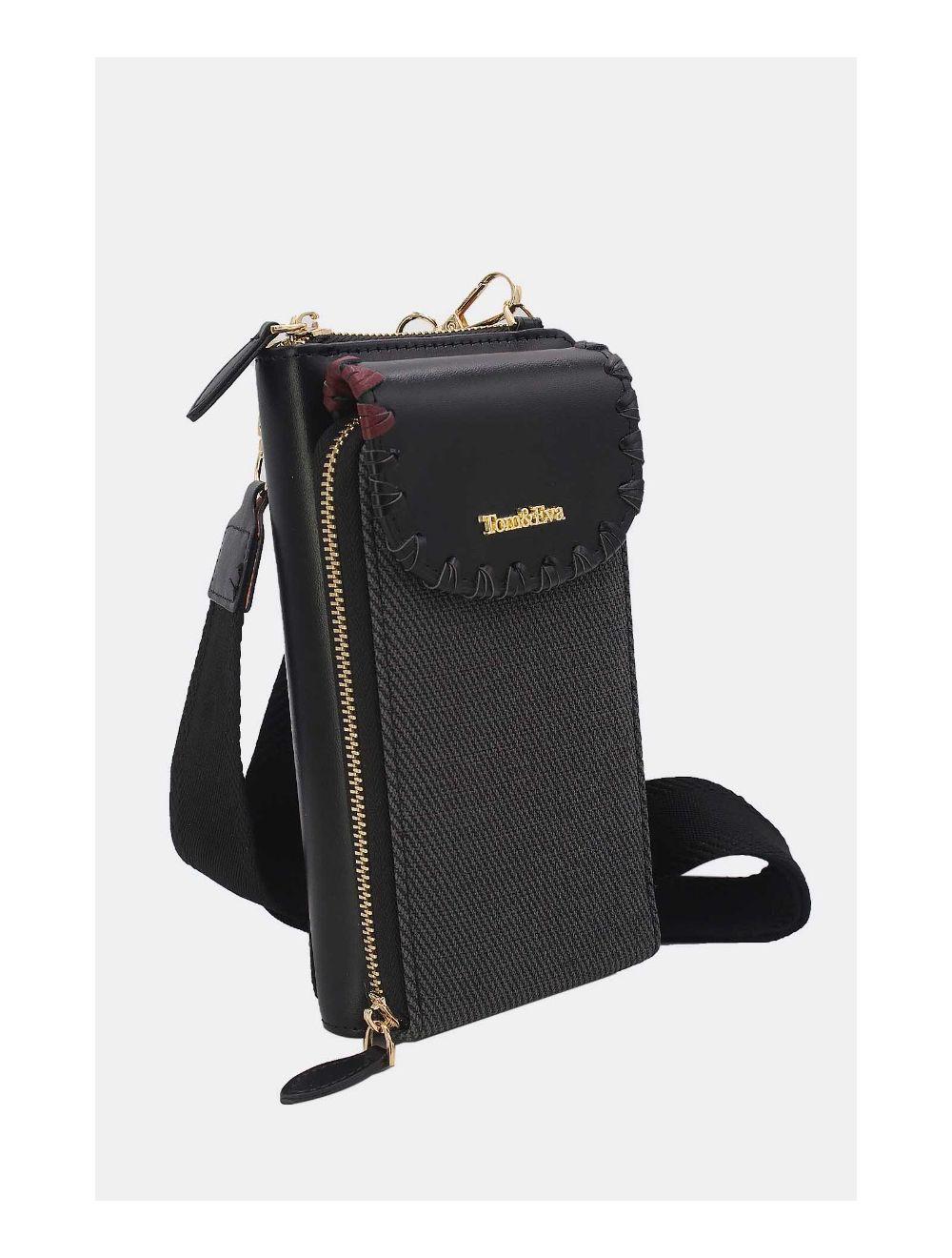 Tom&eva Pochette Téléphone Effet Grainé 24P-6022-Black
