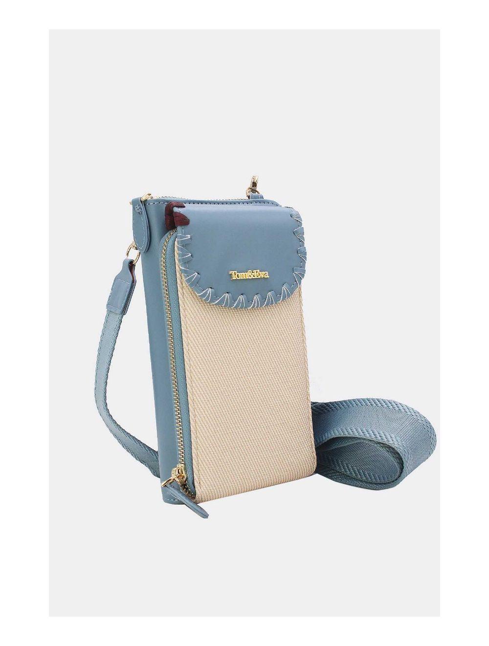 Tom&eva Pochette Téléphone Effet Grainé 24P-6022-Bleu