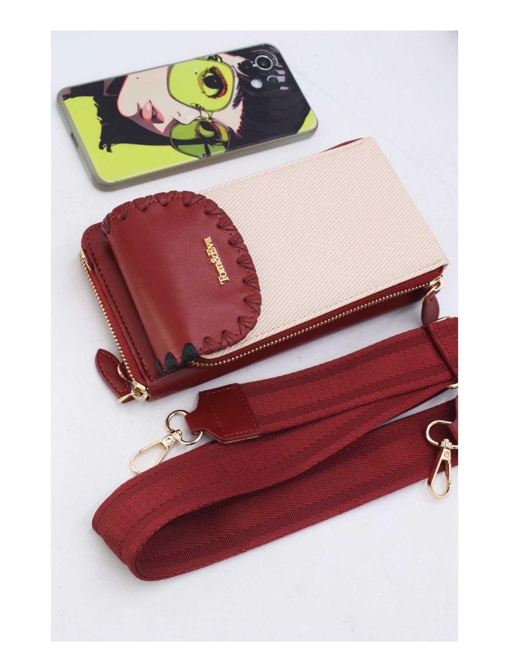 Tom&eva Pochette Téléphone Effet Grainé 24P-6022-Bordeaux