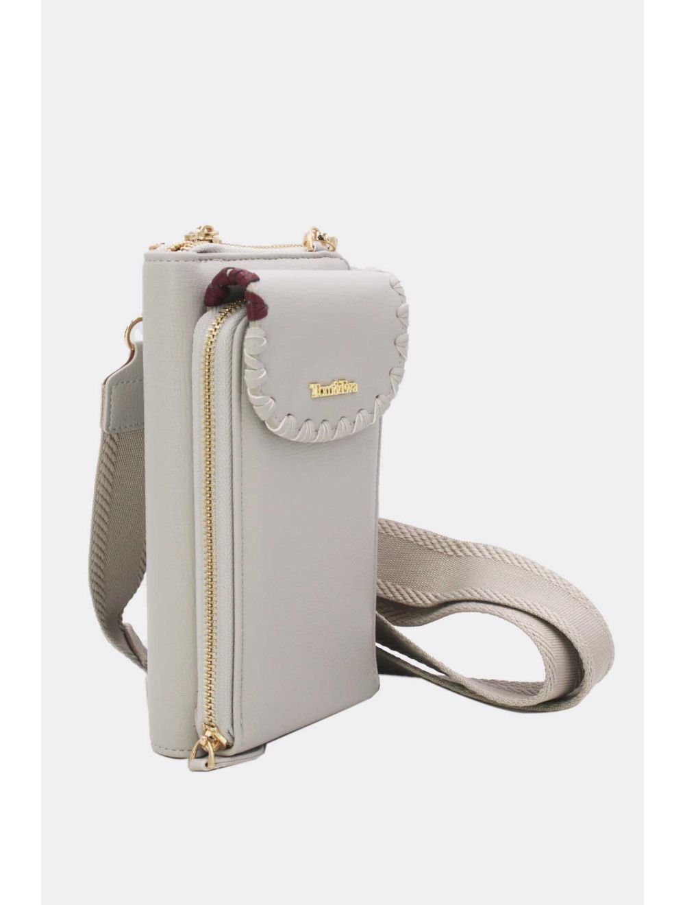 Tom&eva Pochette Téléphone Effet Grainé 24P-6022-Gris Clair