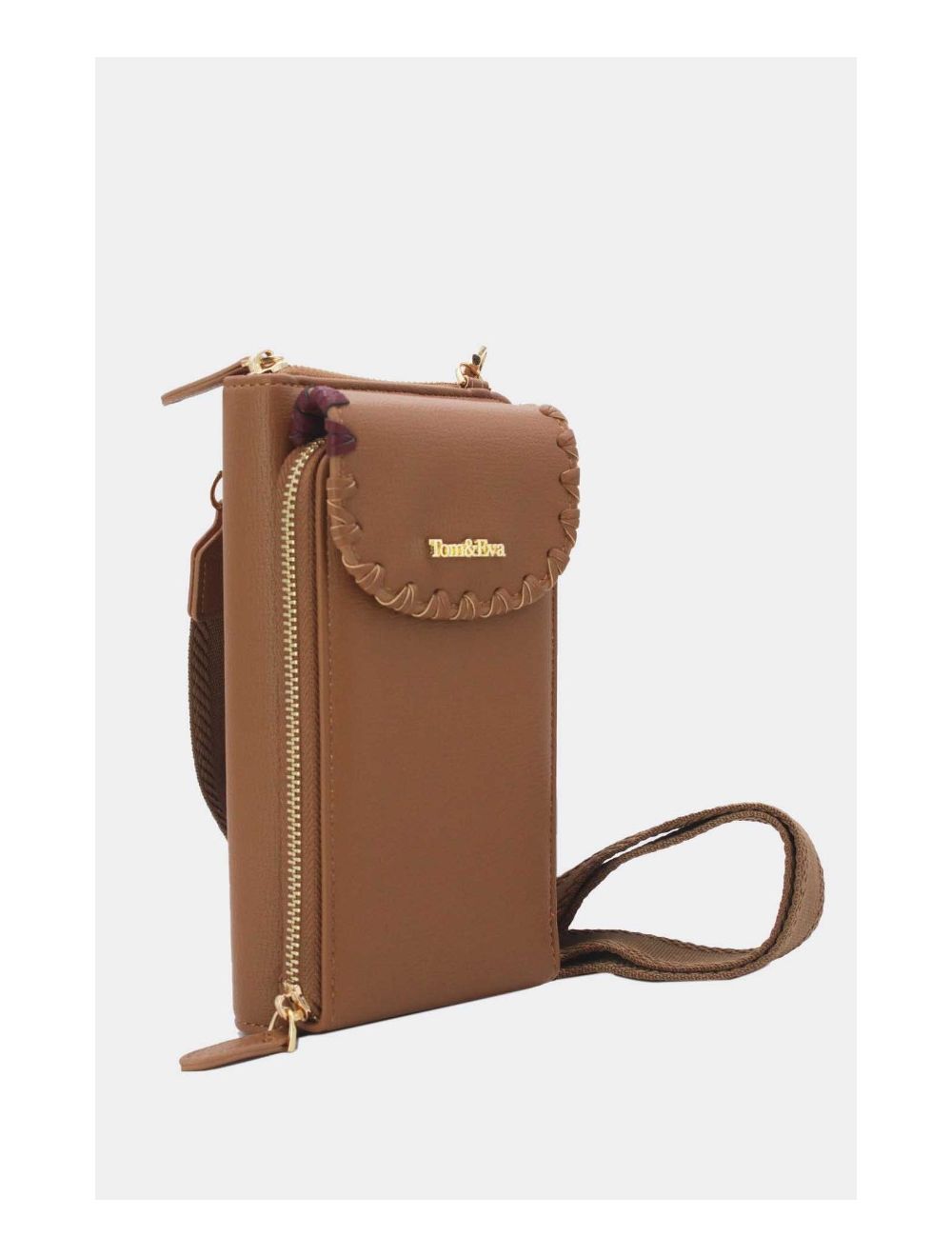 Tom&eva Pochette Téléphone Effet Grainé 24P-6022-Marron