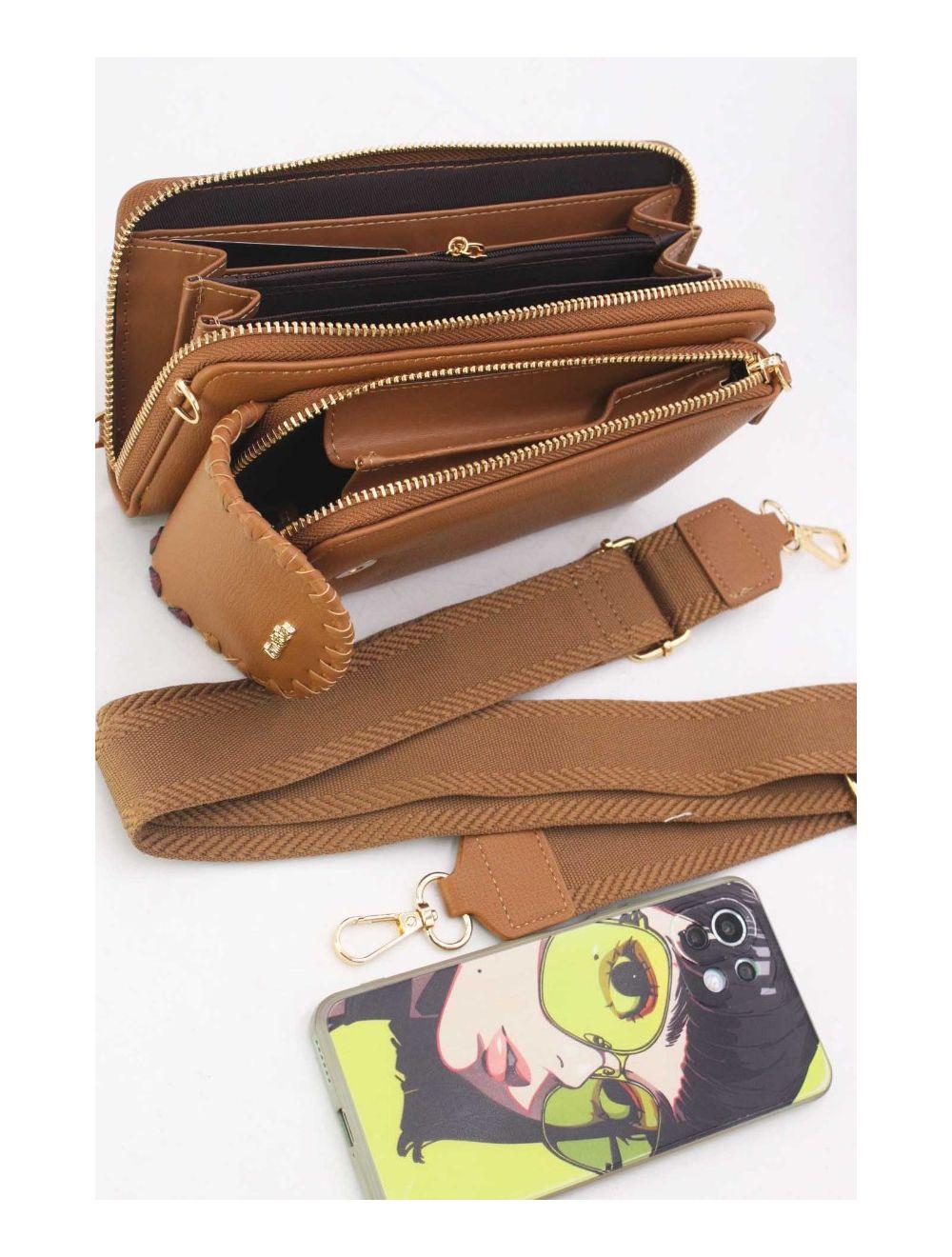 tom&eva Pochette Téléphone Effet Grainé 24P-6022-Marron