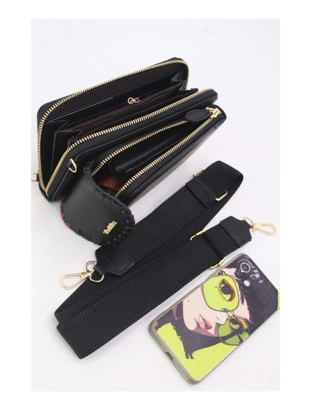 tom&eva Pochette Téléphone Effet Grainé 24P-6022-Noir#