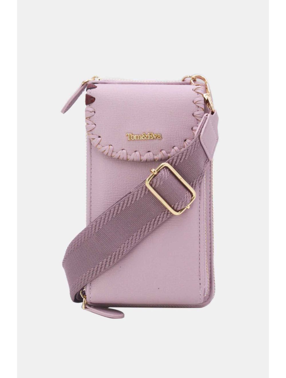 Tom&eva Pochette Téléphone Effet Grainé 24P-6022-Violet Clair