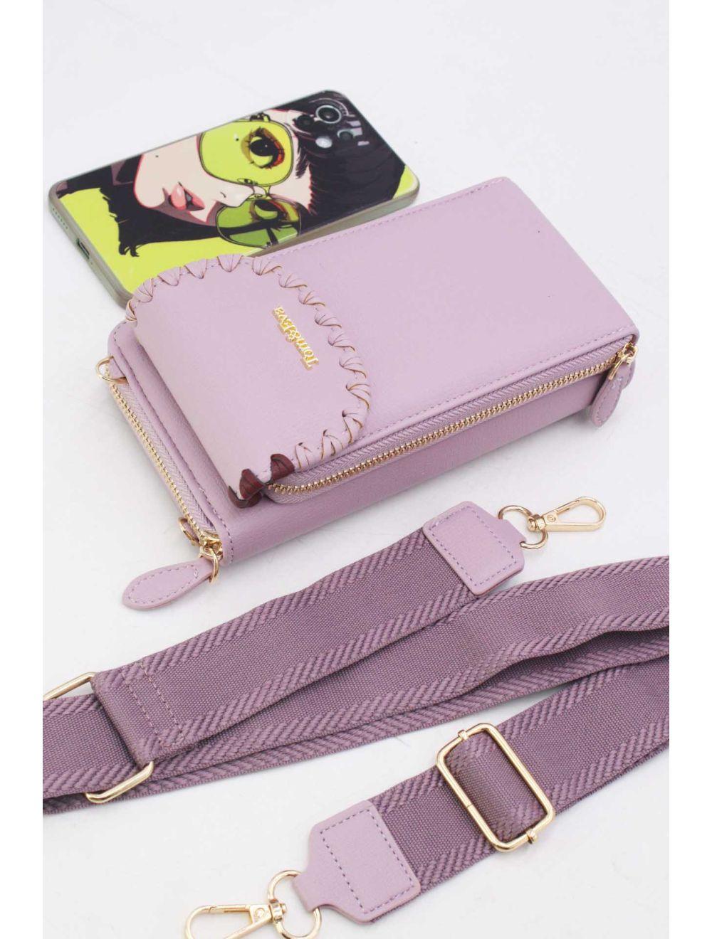 Tom&eva Pochette Téléphone Effet Grainé 24P-6022-Violet Clair