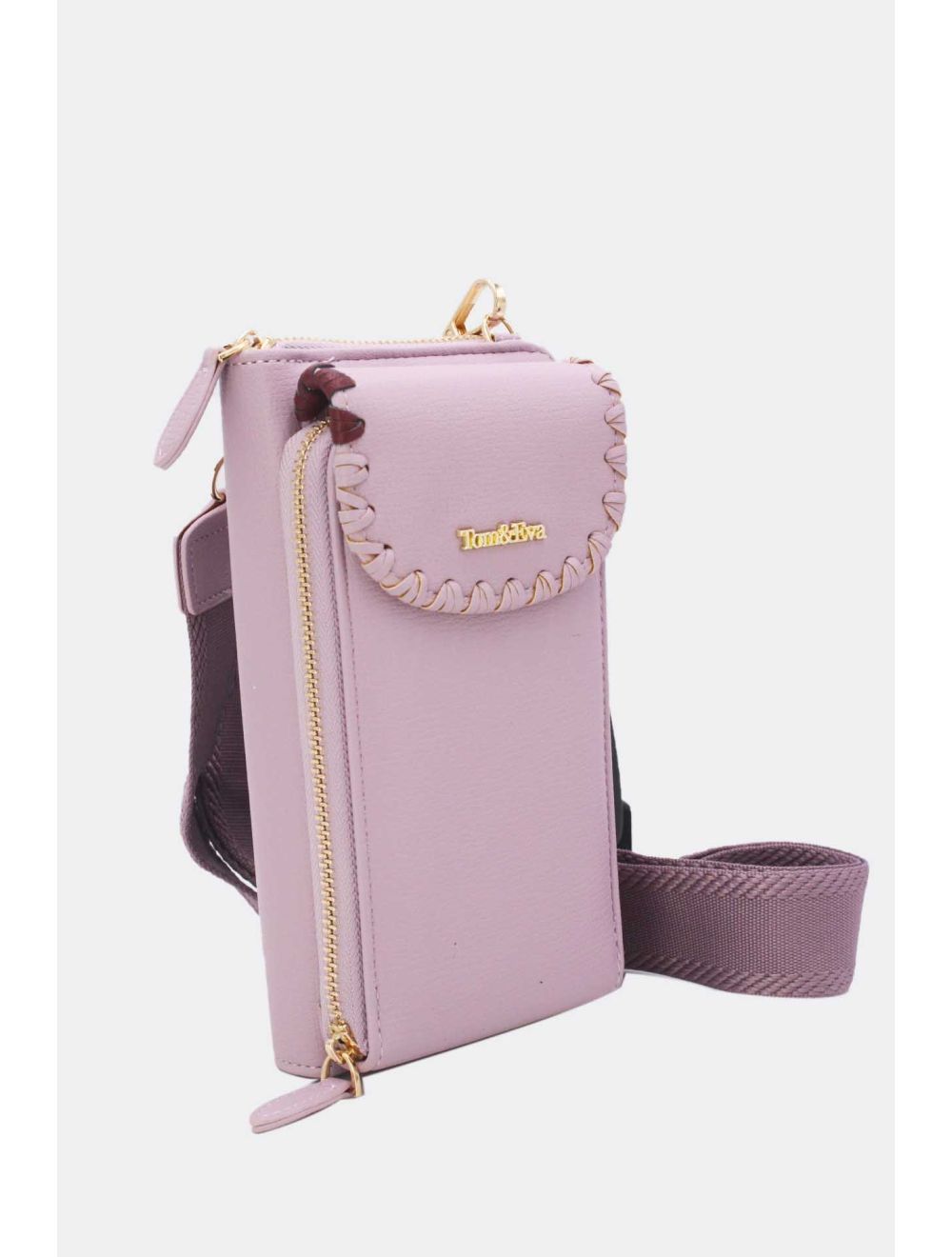 Tom&eva Pochette Téléphone Effet Grainé 24P-6022-Violet Clair