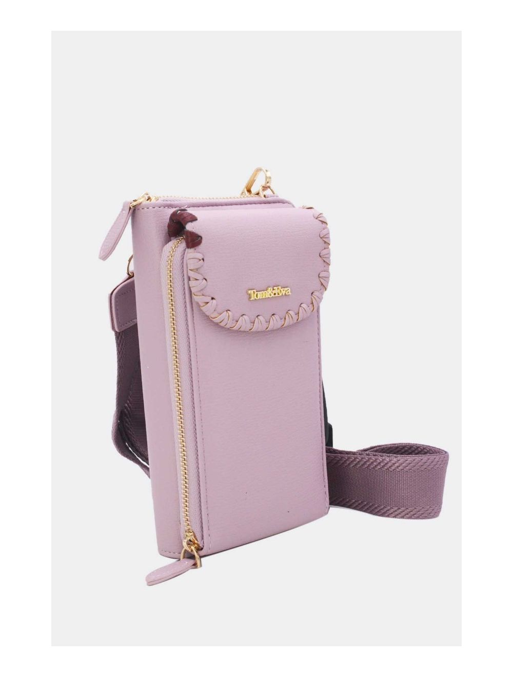 tom&eva Pochette Téléphone Effet Grainé 24P-6022-Violet Clair