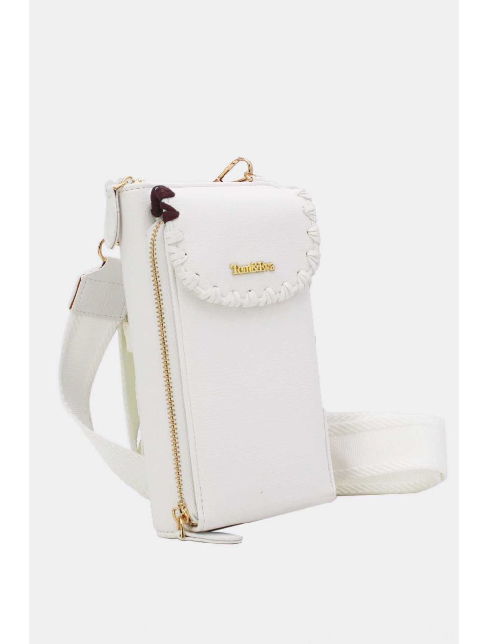 Tom&eva Pochette Téléphone Effet Grainé 24P-6022-White