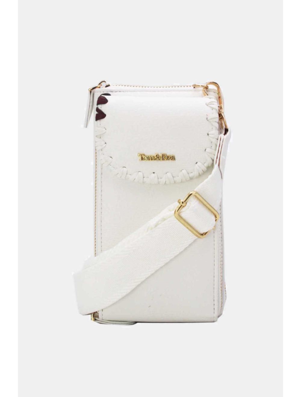 tom&eva Pochette Téléphone Effet Grainé 24P-6022-White