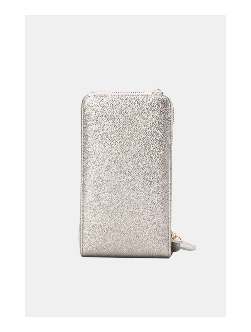 Tom&eva Pochette Téléphone Effet Paille Avec Porte Lunette 24P-5944-Argenté