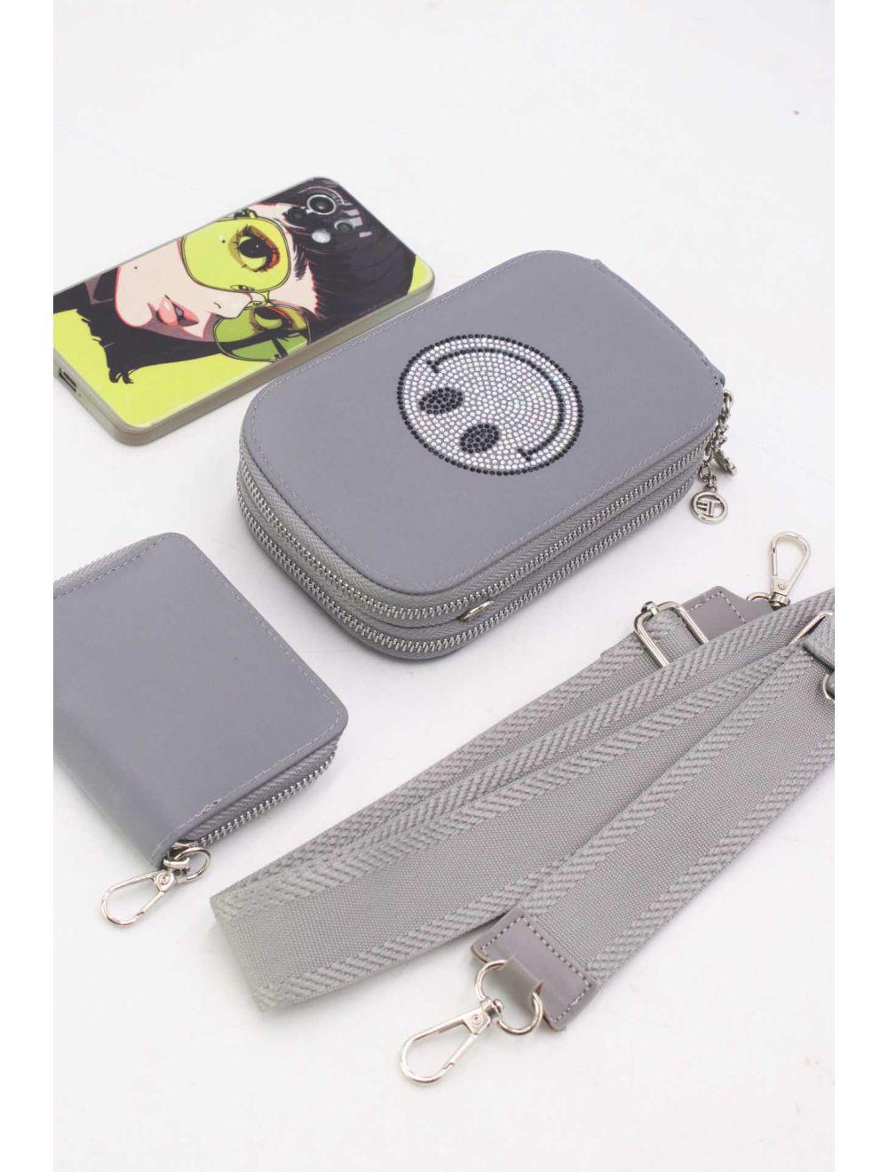 Tom&eva Pochette Téléphone En Tissu Smile 24P-6095-Gris