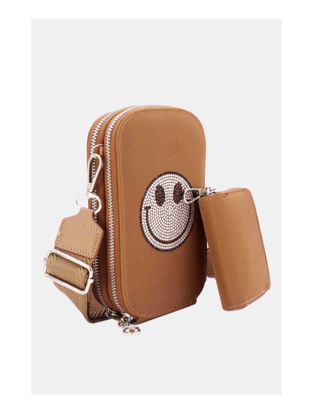 Tom&eva Pochette Téléphone En Tissu Smile 24P-6095-Marron