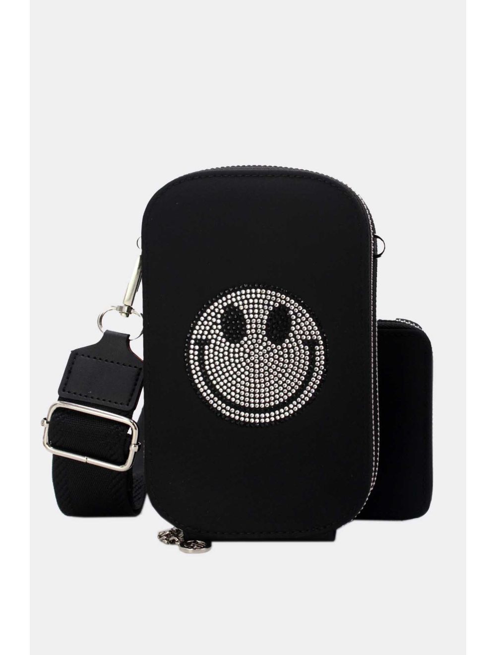 tom&eva Pochette Téléphone En Tissu Smile 24P-6095-Noir