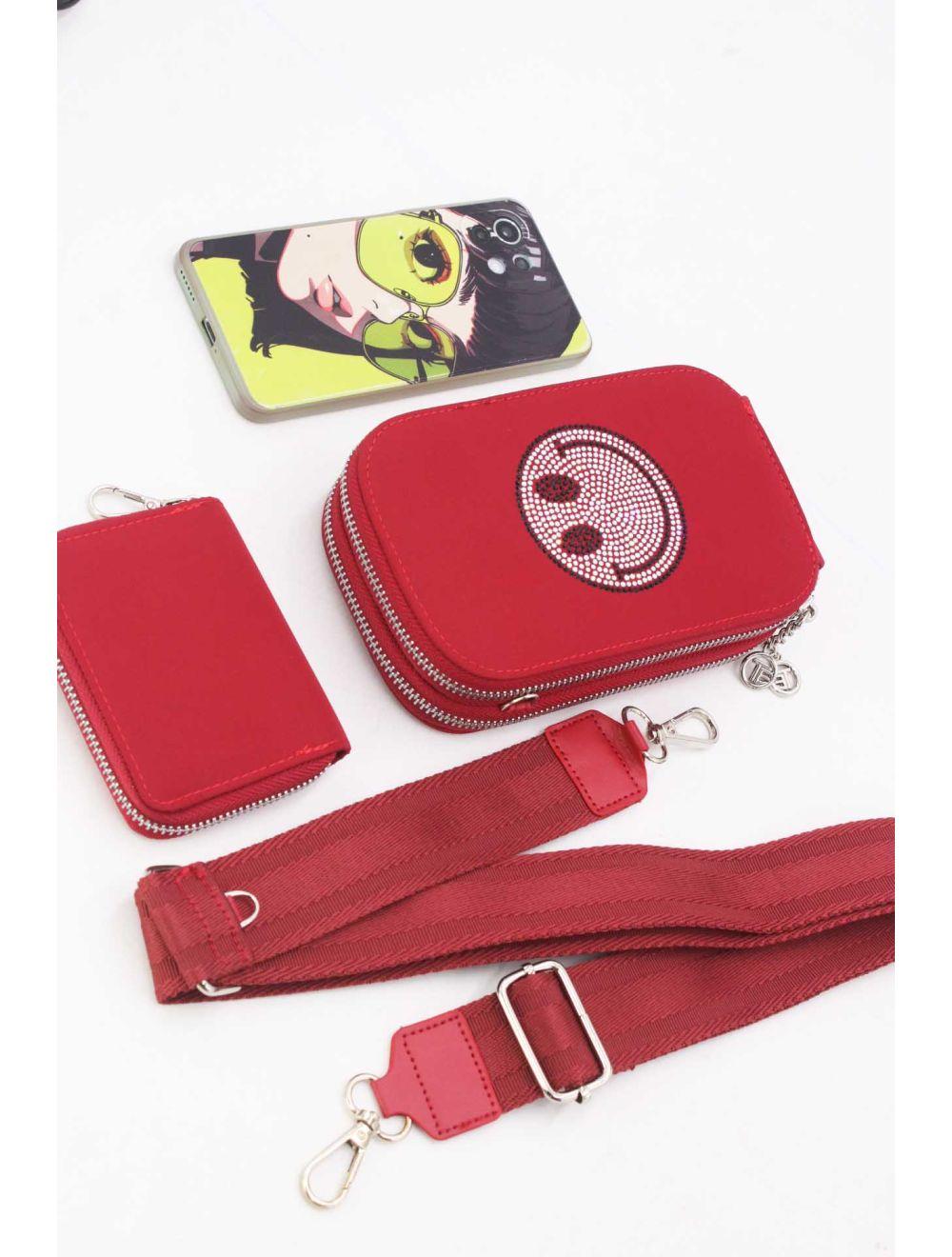 Tom&eva Pochette Téléphone En Tissu Smile 24P-6095-Rouge