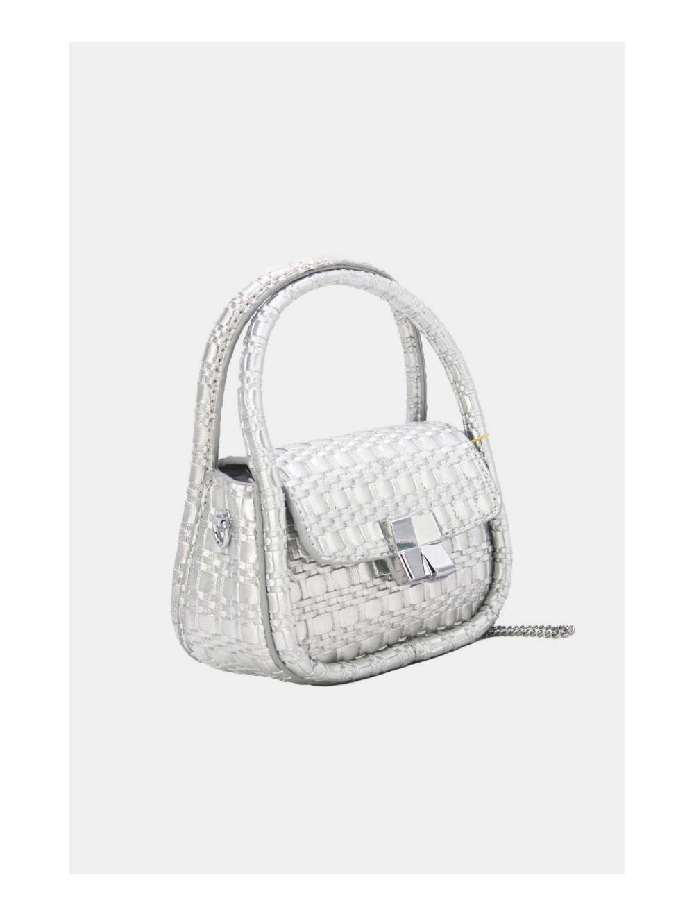 Tom&eva Pochette Téléphone Pliable Effet Tissé 24P-6049-Argenté