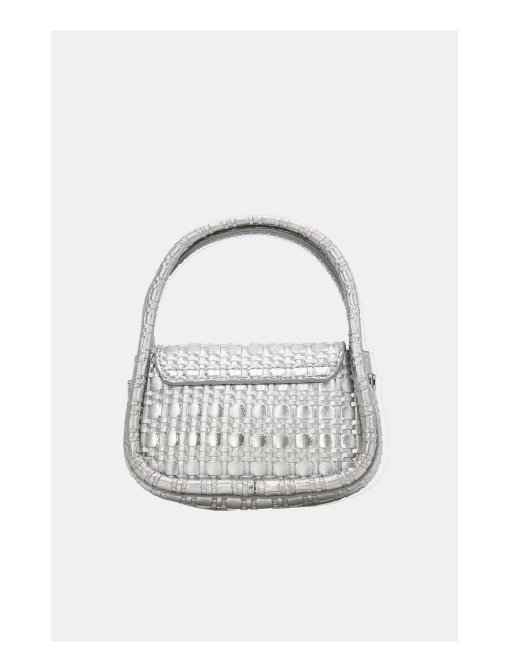 Tom&eva Pochette Téléphone Pliable Effet Tissé 24P-6049-Argenté