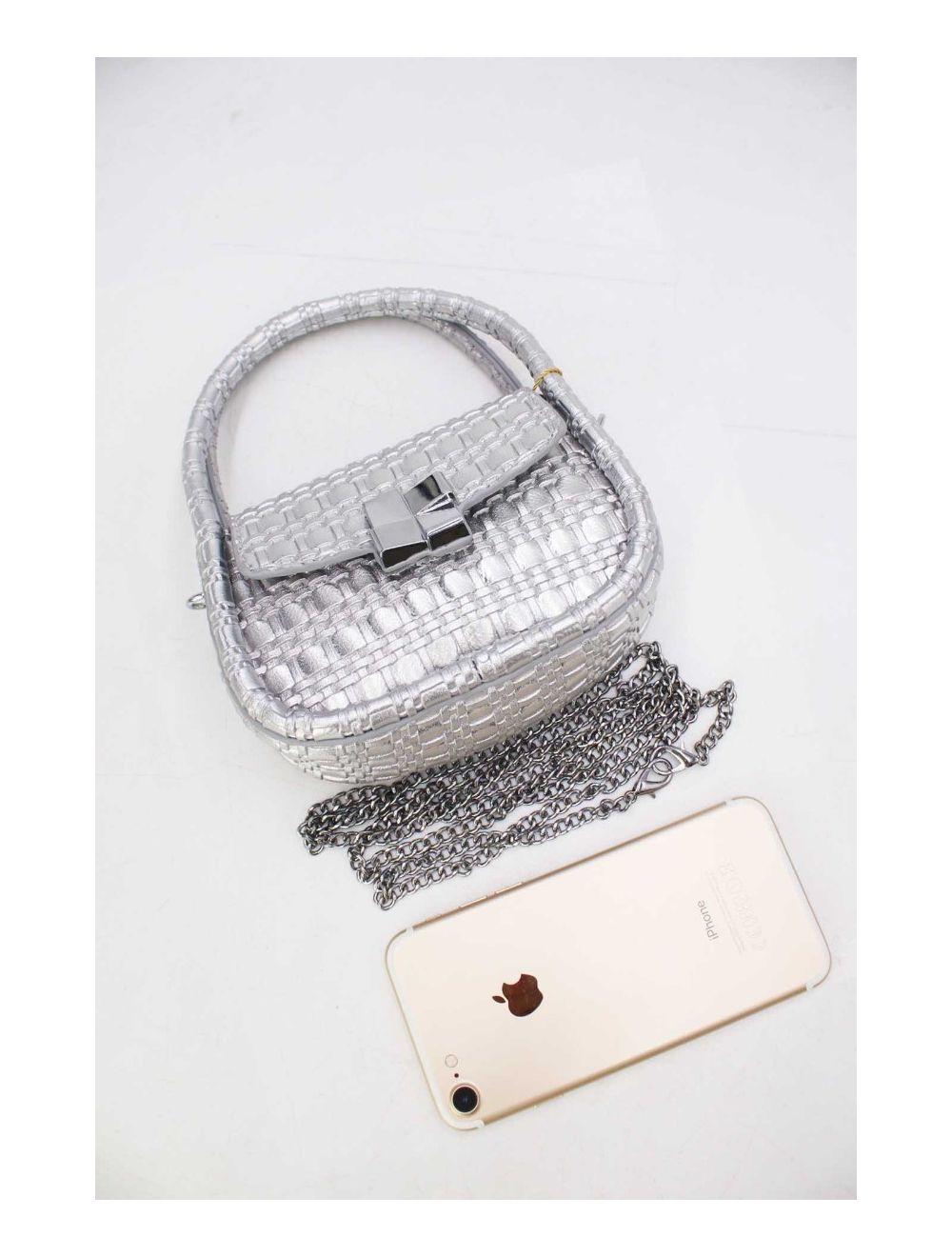 Tom&eva Pochette Téléphone Pliable Effet Tissé 24P-6049-Argenté