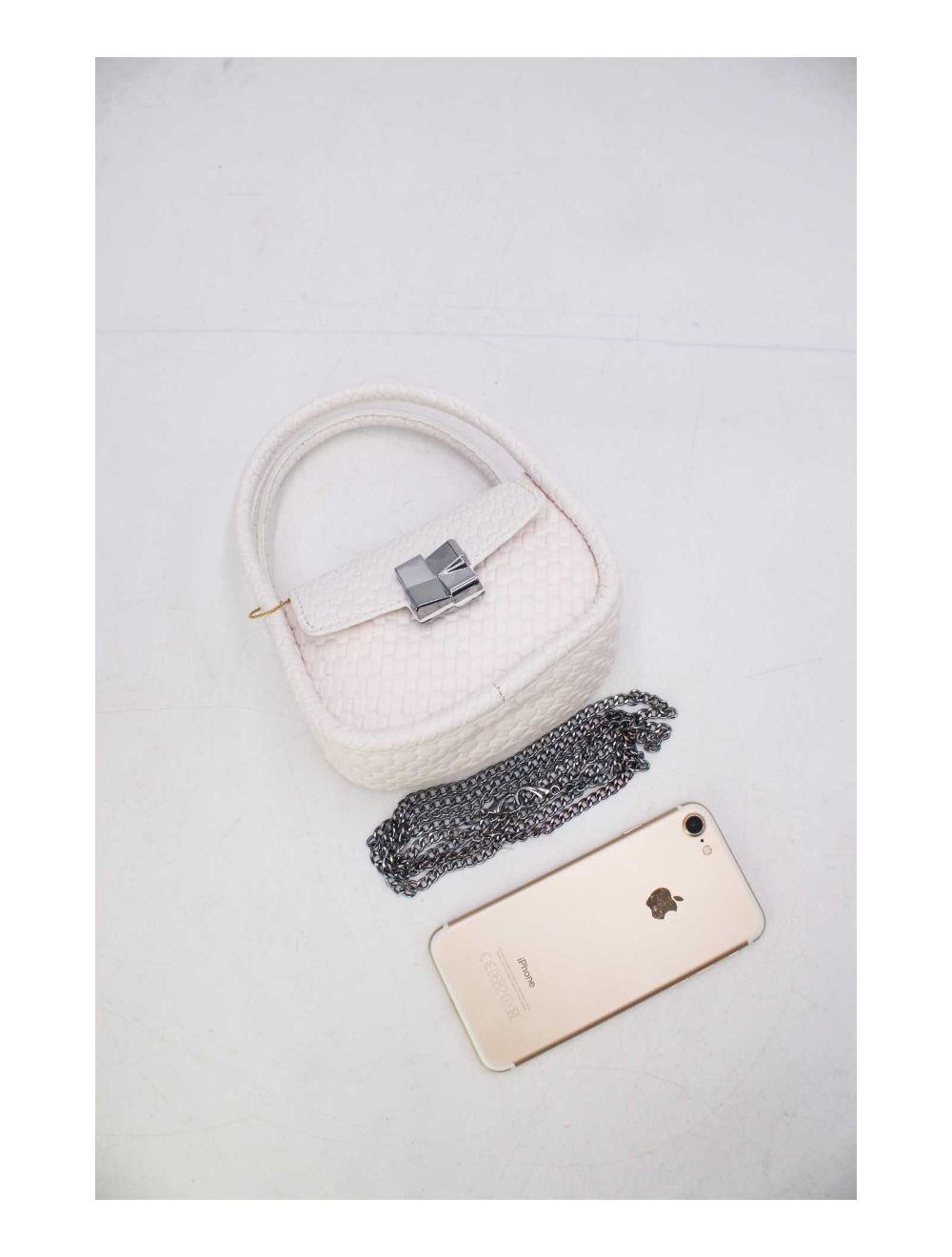Tom&eva Pochette Téléphone Pliable Effet Tissé 24P-6049-Blanc
