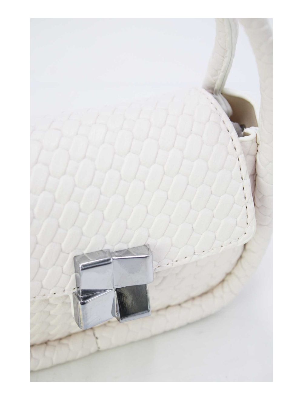tom&eva Pochette Téléphone Pliable Effet Tissé 24P-6049-Blanc