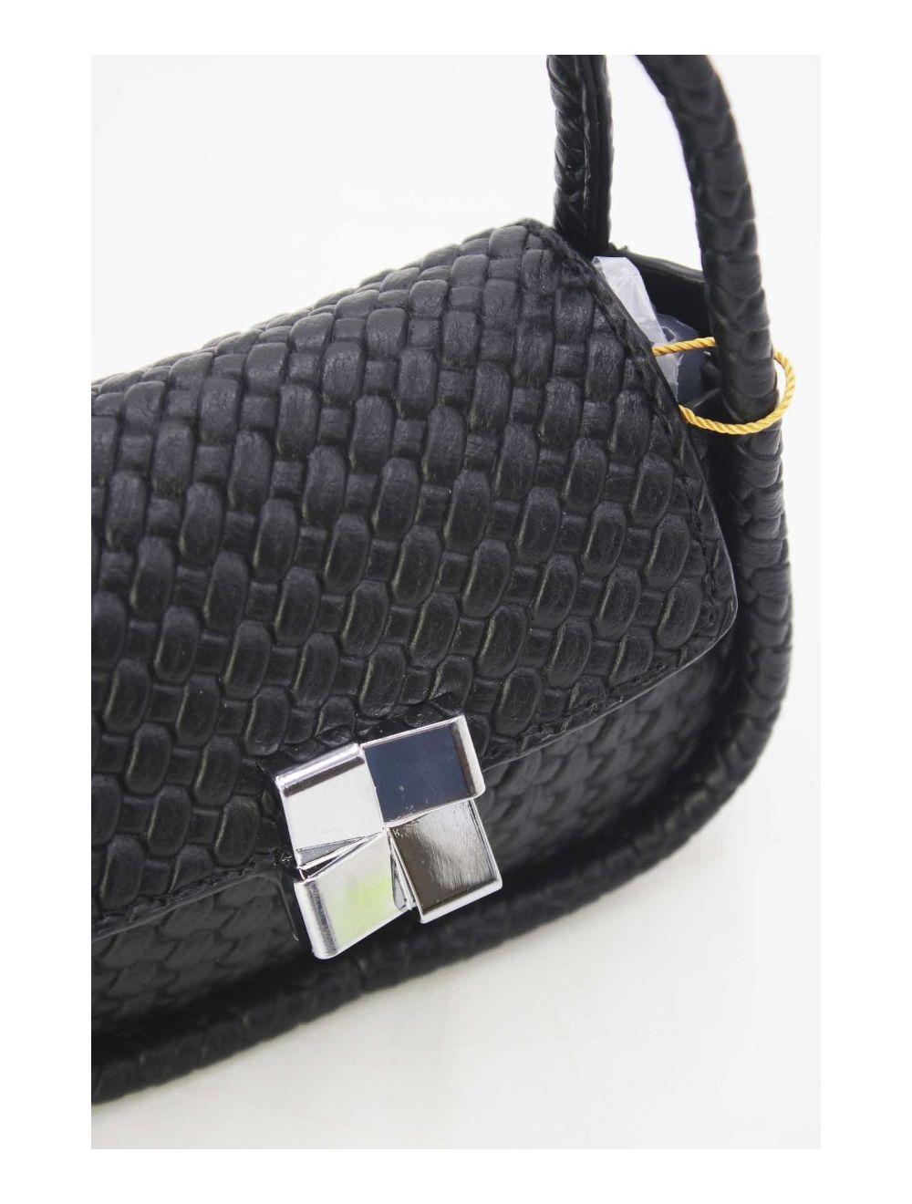 tom&eva Pochette Téléphone Pliable Effet Tissé 24P-6049-Noir