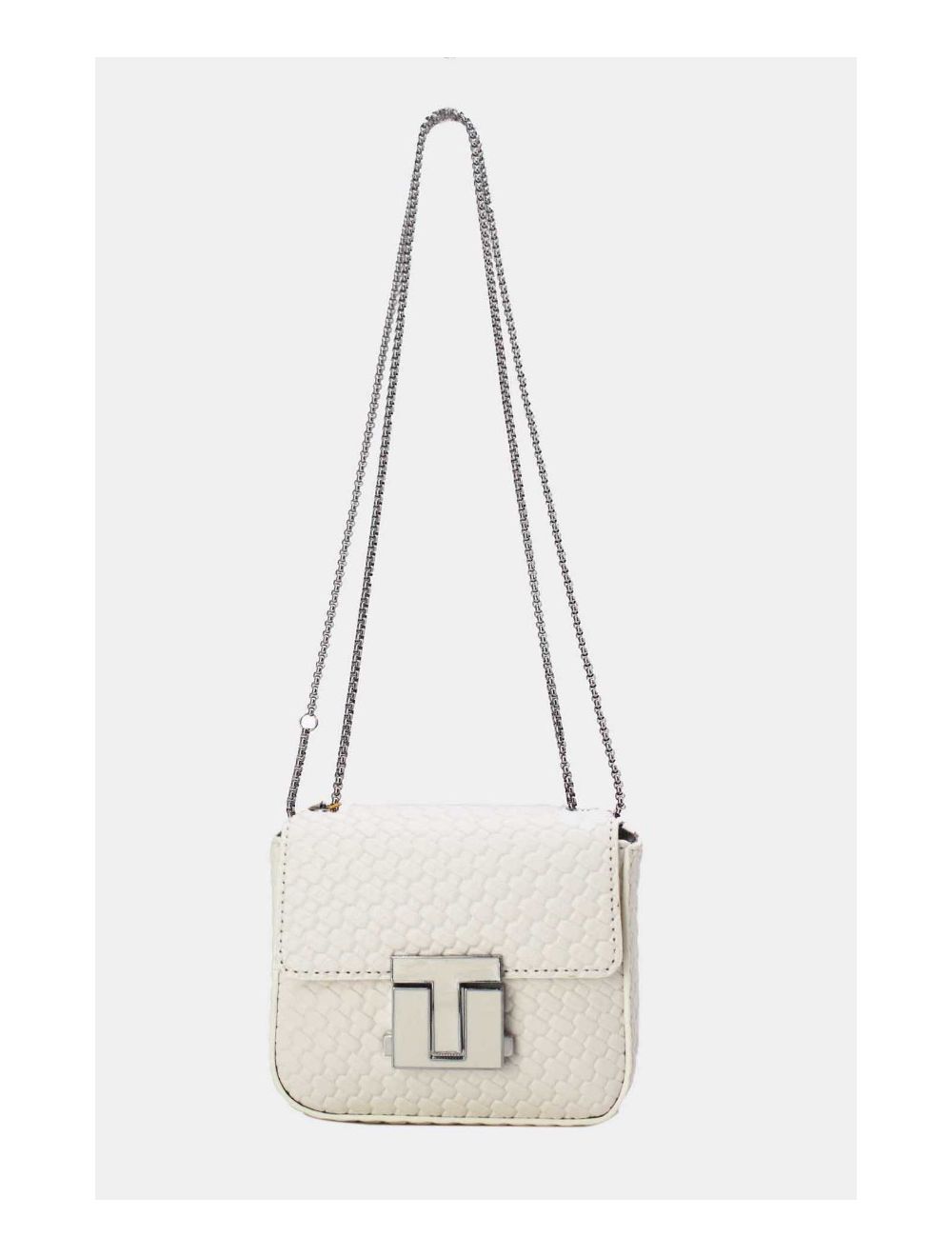 Tom&eva Pochette Téléphone Pliable Effet Tissé 24P-6050-Blanc