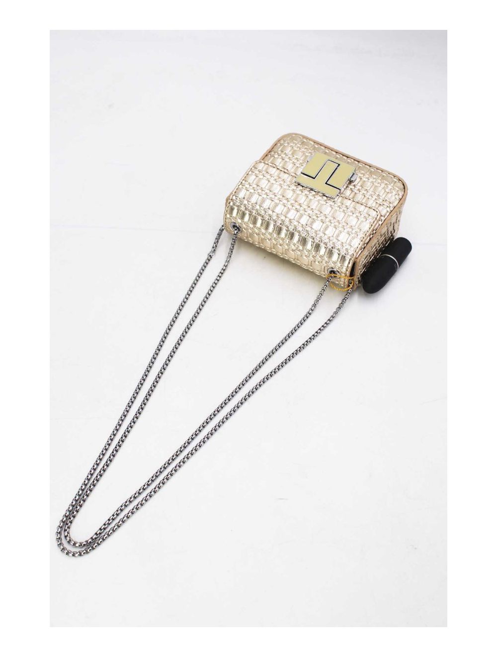 Tom&eva Pochette Téléphone Pliable Effet Tissé 24P-6050-Doré