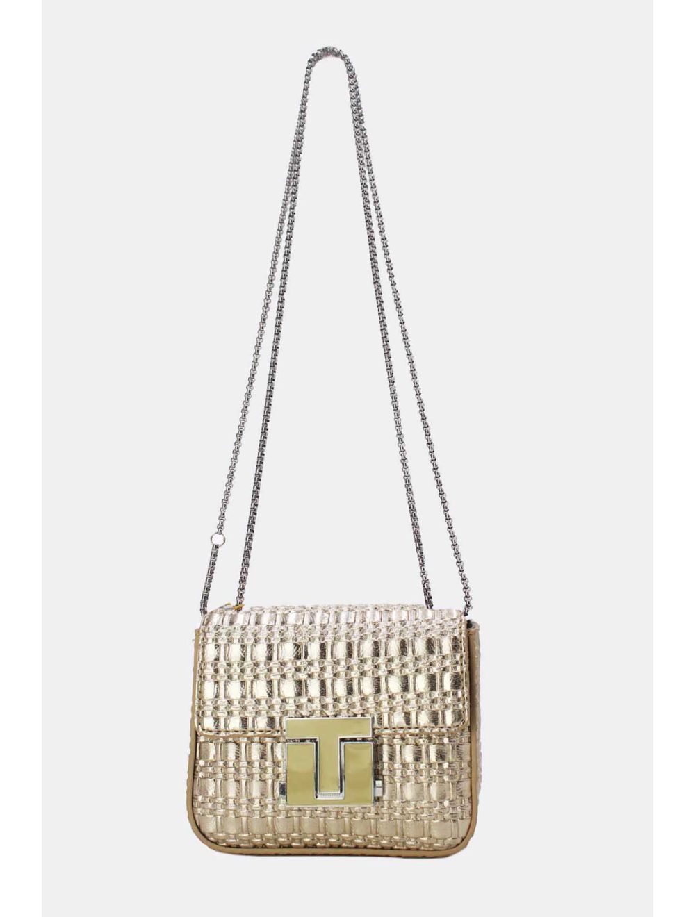 Tom&eva Pochette Téléphone Pliable Effet Tissé 24P-6050-Doré