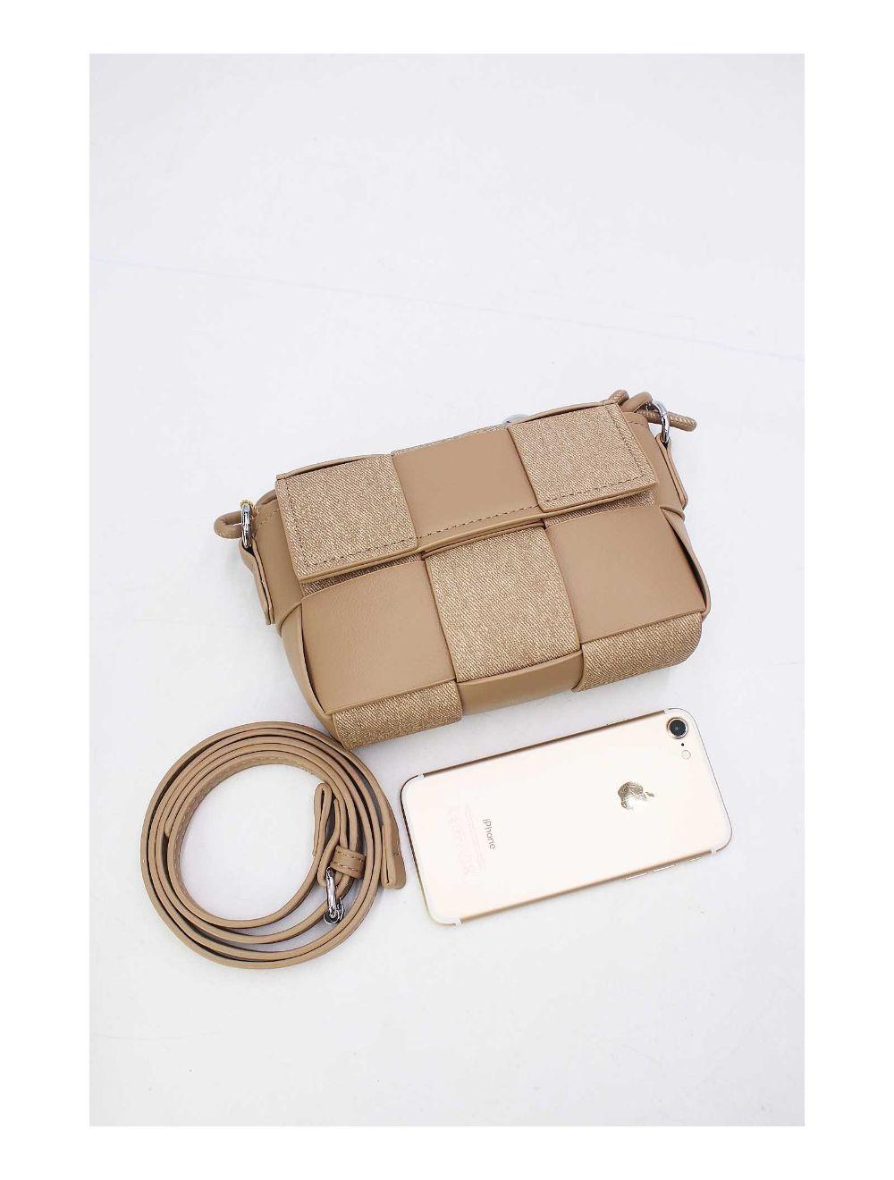Tom&eva Pochette Téléphone Tressé Effet Tissu 24P-6053-Abricot