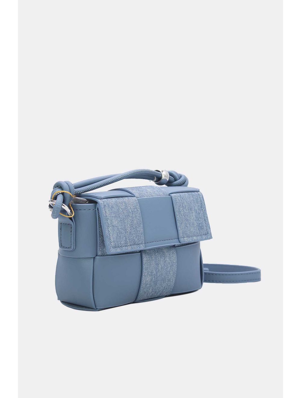Tom&eva Pochette Téléphone Tressé Effet Tissu 24P-6053-Bleu