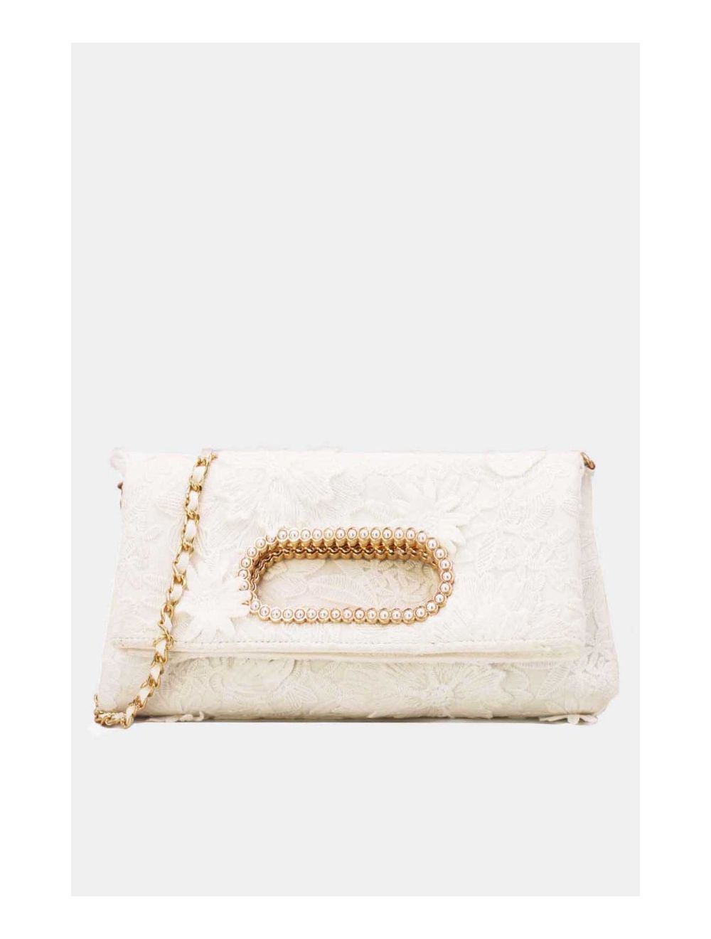 Tom&eva Pochette Transformable Broderie Floral 23P-5818-Blanc