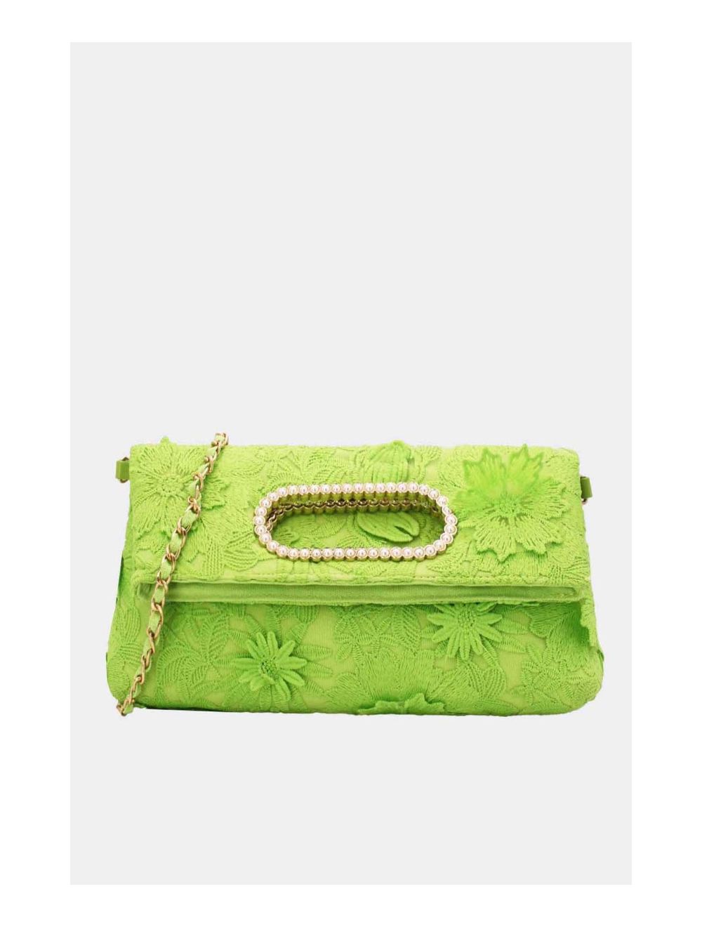 Tom&eva Pochette Transformable Broderie Floral 23P-5818-Vert