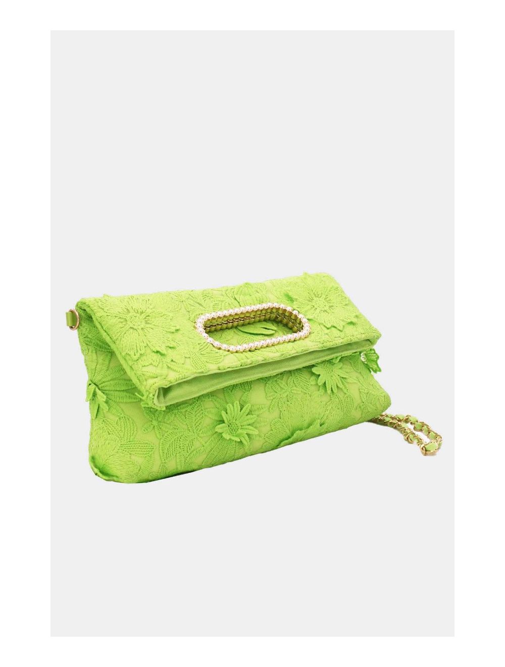 Tom&eva Pochette Transformable Broderie Floral 23P-5818-Vert