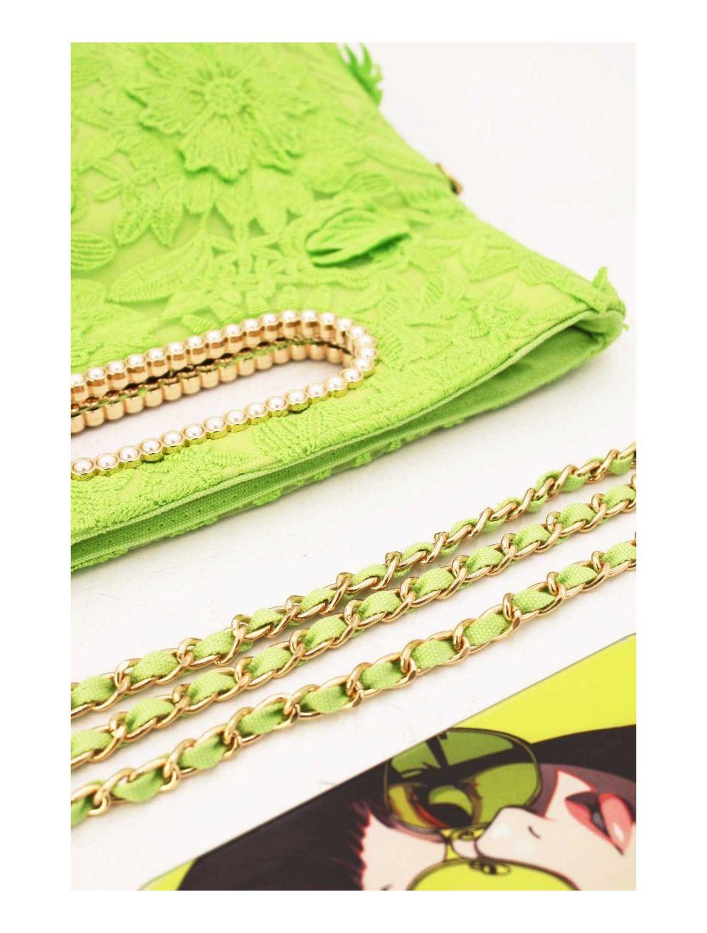 tom&eva Pochette Transformable Broderie Floral 23P-5818-Vert