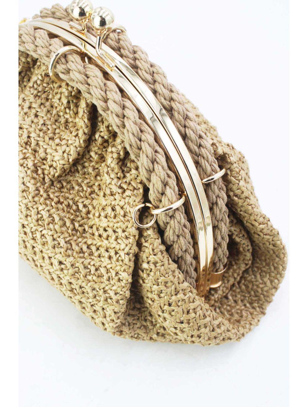 Tom&eva Pochette Tressé Avec Bandoulière Large 23P-5816-Abricot