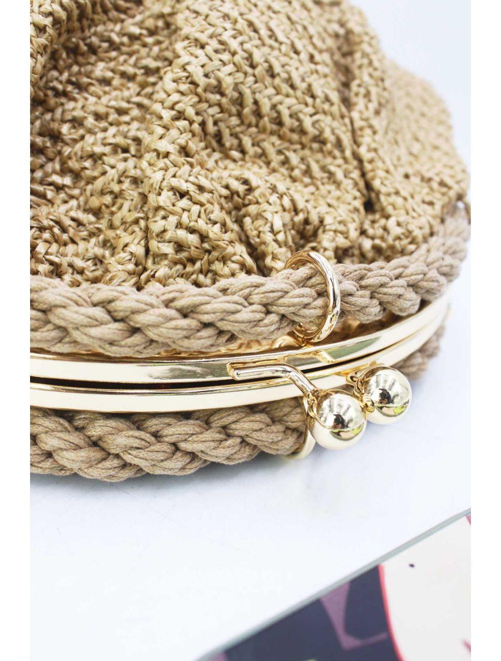 tom&eva Pochette Tressé Avec Bandoulière Large 23P-5816-Abricot