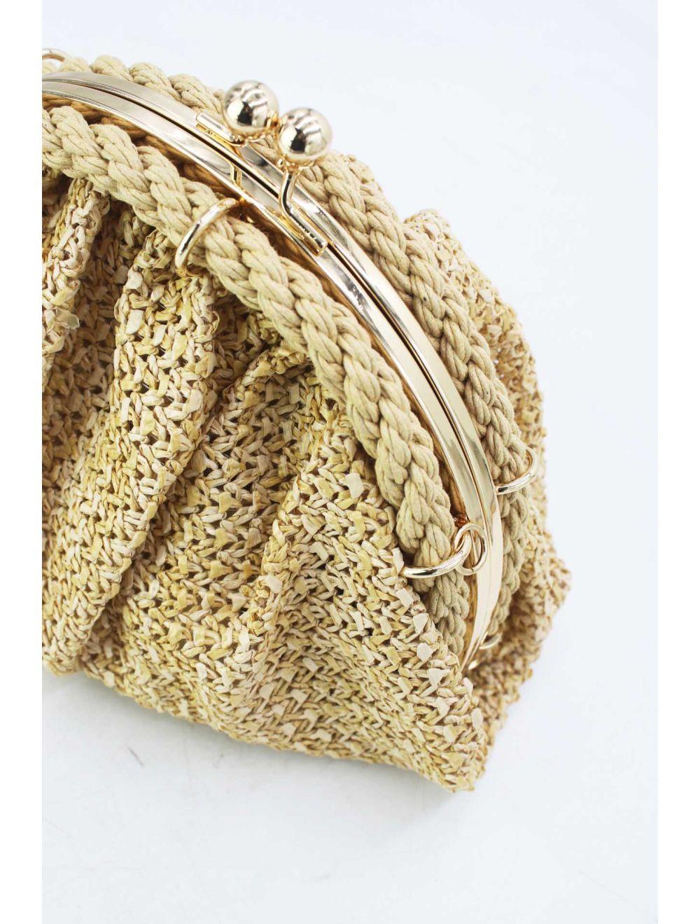 Tom&eva Pochette Tressé Avec Bandoulière Large 23P-5816-Beige