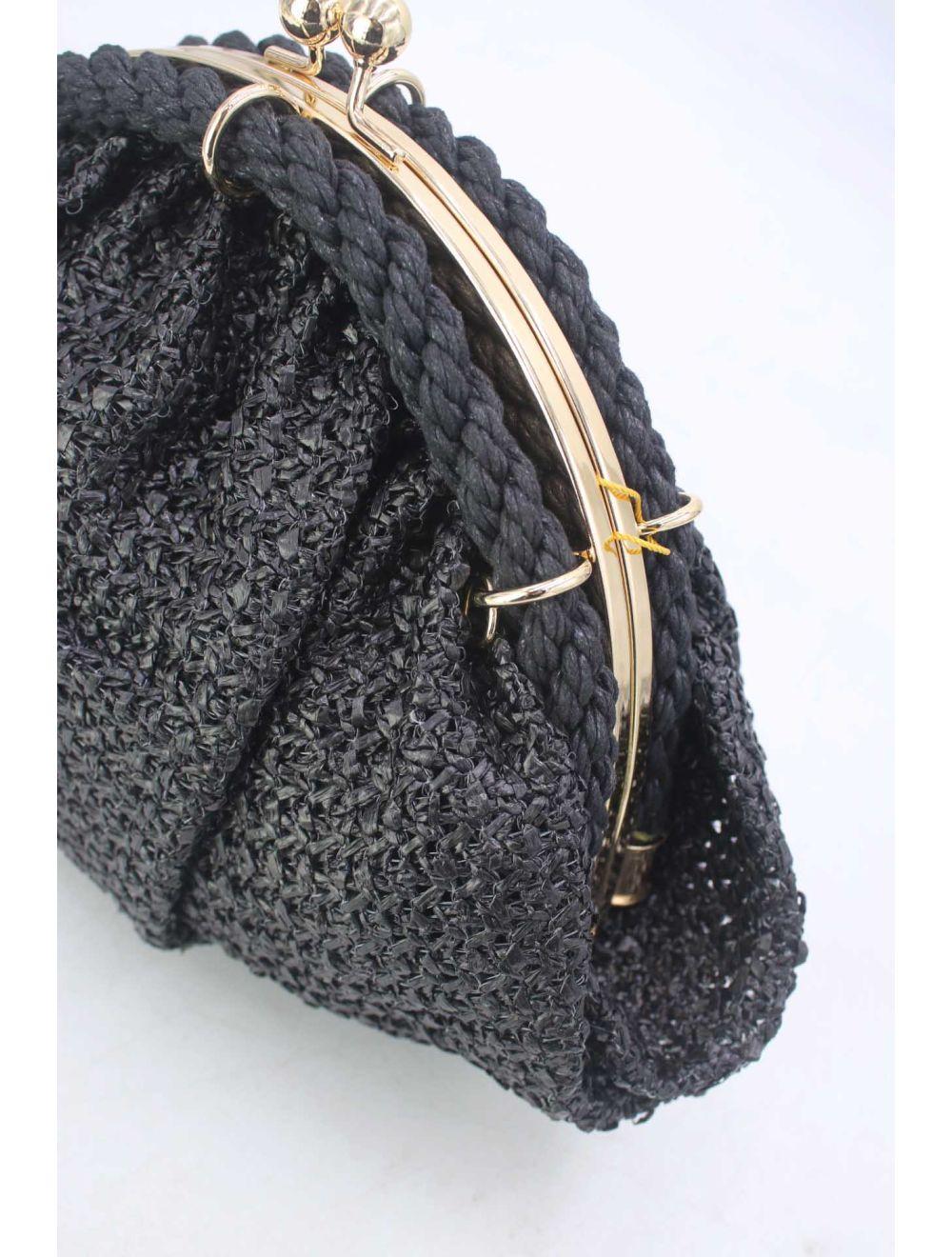 Tom&eva Pochette Tressé Avec Bandoulière Large 23P-5816-Noir