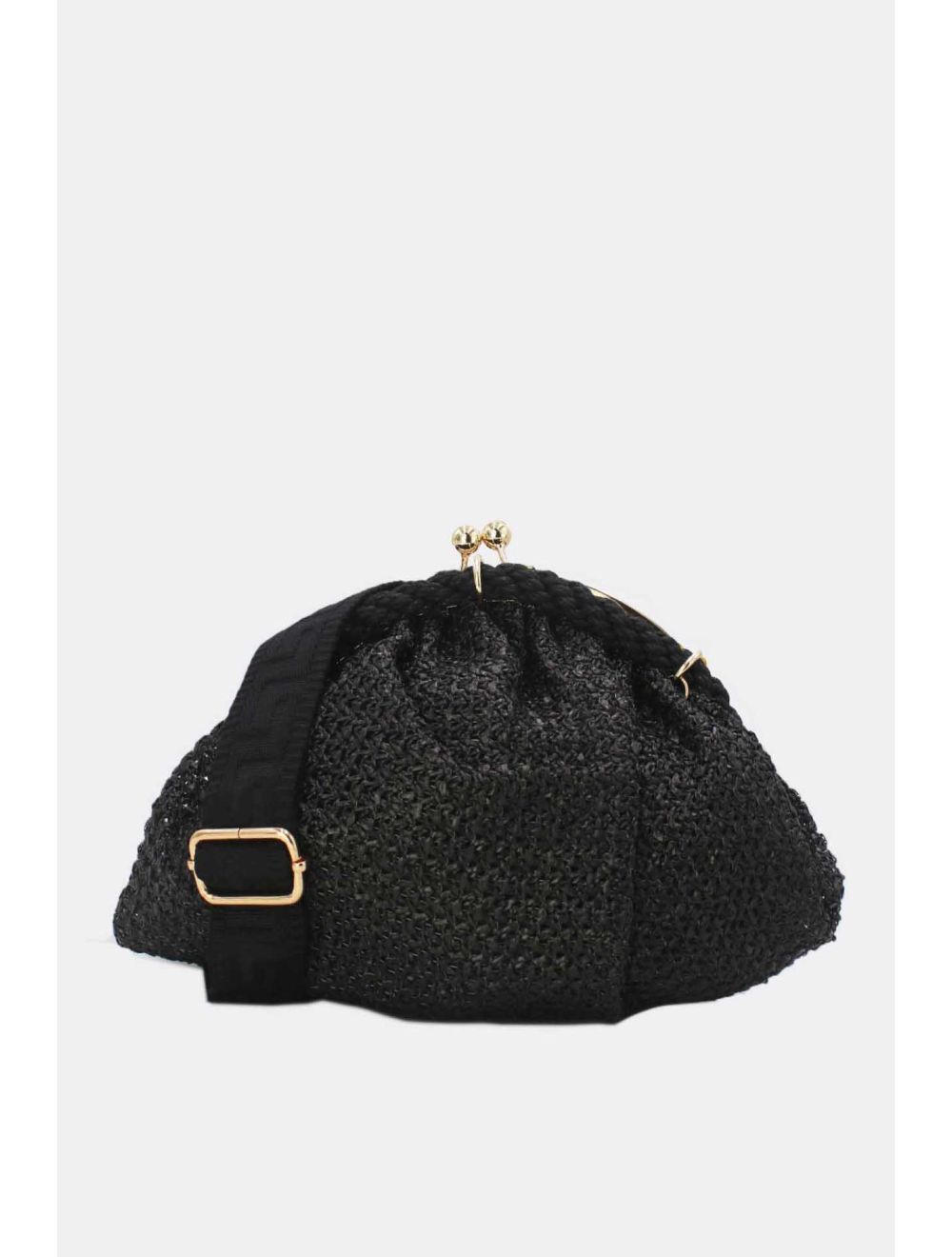 tom&eva Pochette Tressé Avec Bandoulière Large 23P-5816-Noir