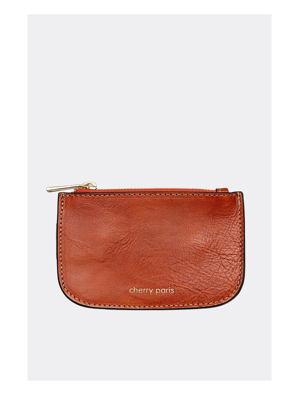 tom&eva Porte-monnaie Croûte Cuir Vachette-NATHALIE 3999-CAMEL