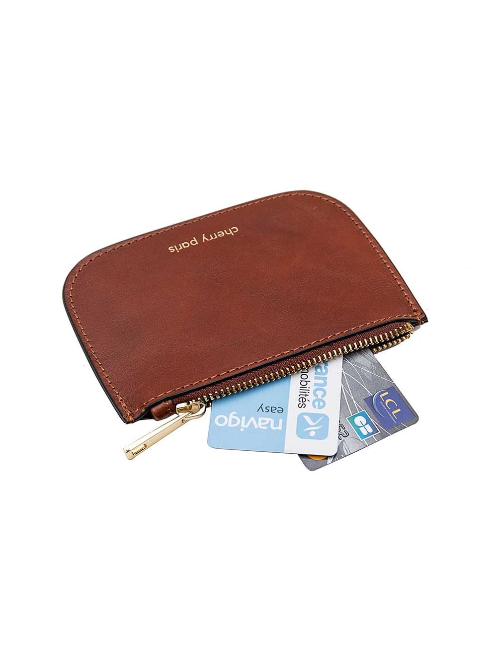 Tom&eva Porte-monnaie Croûte Cuir Vachette-NATHALIE 3999-MARRON