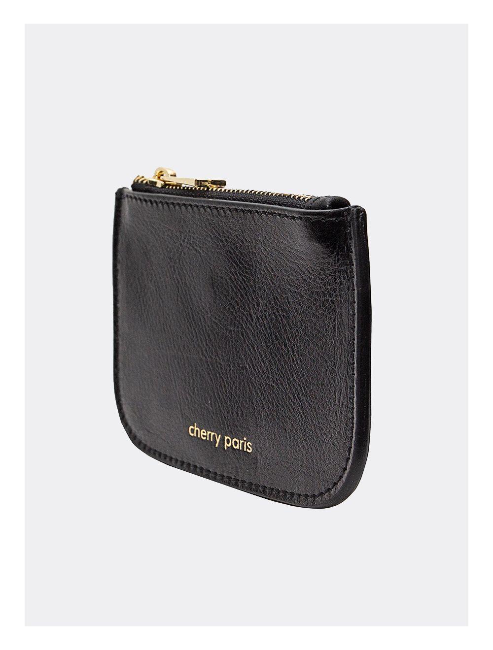 Tom&eva Porte-monnaie Croûte Cuir Vachette-NATHALIE 3999-NOIR