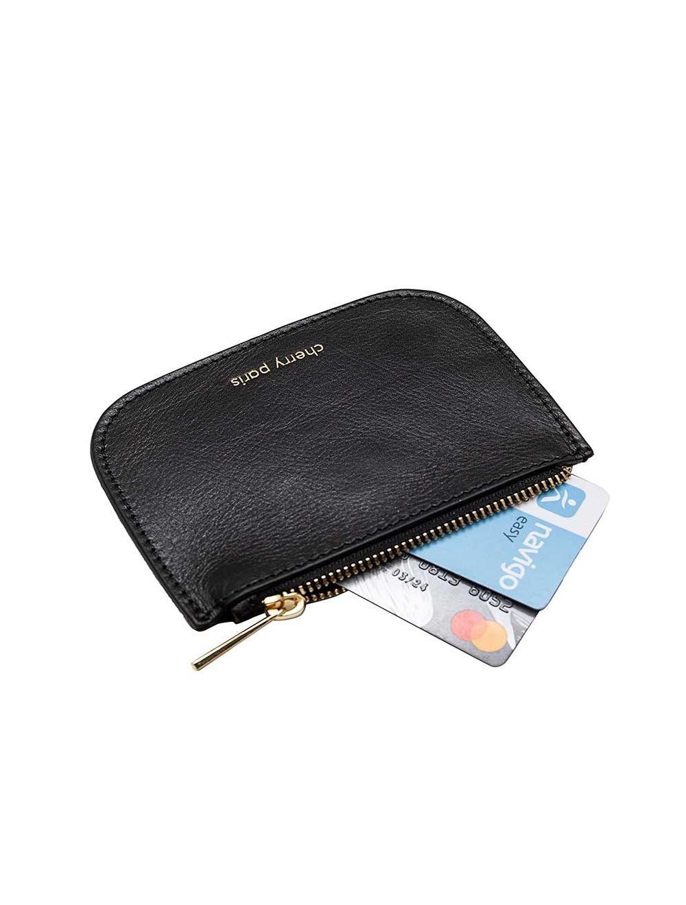 Tom&eva Porte-monnaie Croûte Cuir Vachette-NATHALIE 3999-NOIR